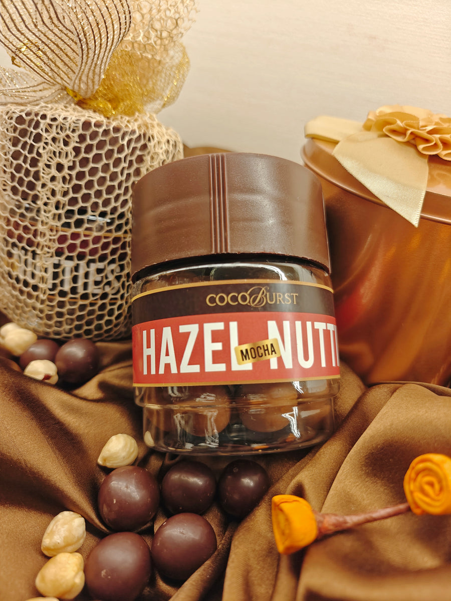 Hazel Nutties - Whole Roasted Hazelnuts In Mocha Chocolate