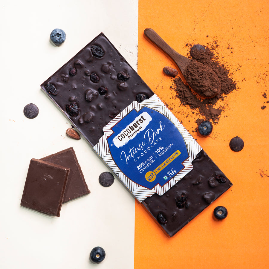 Intense Dark Chocolate with Cranberry & Blueberry - 200gms